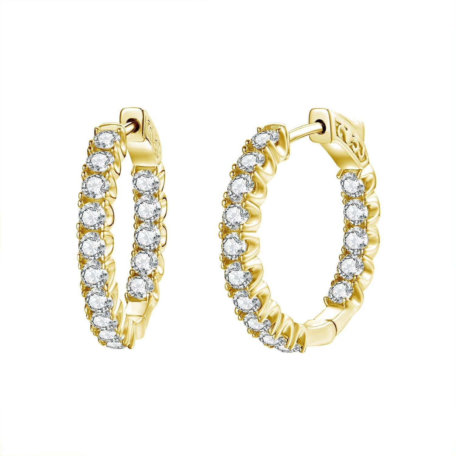 J - HS9 Gold - 25mm round gold hoop ES228