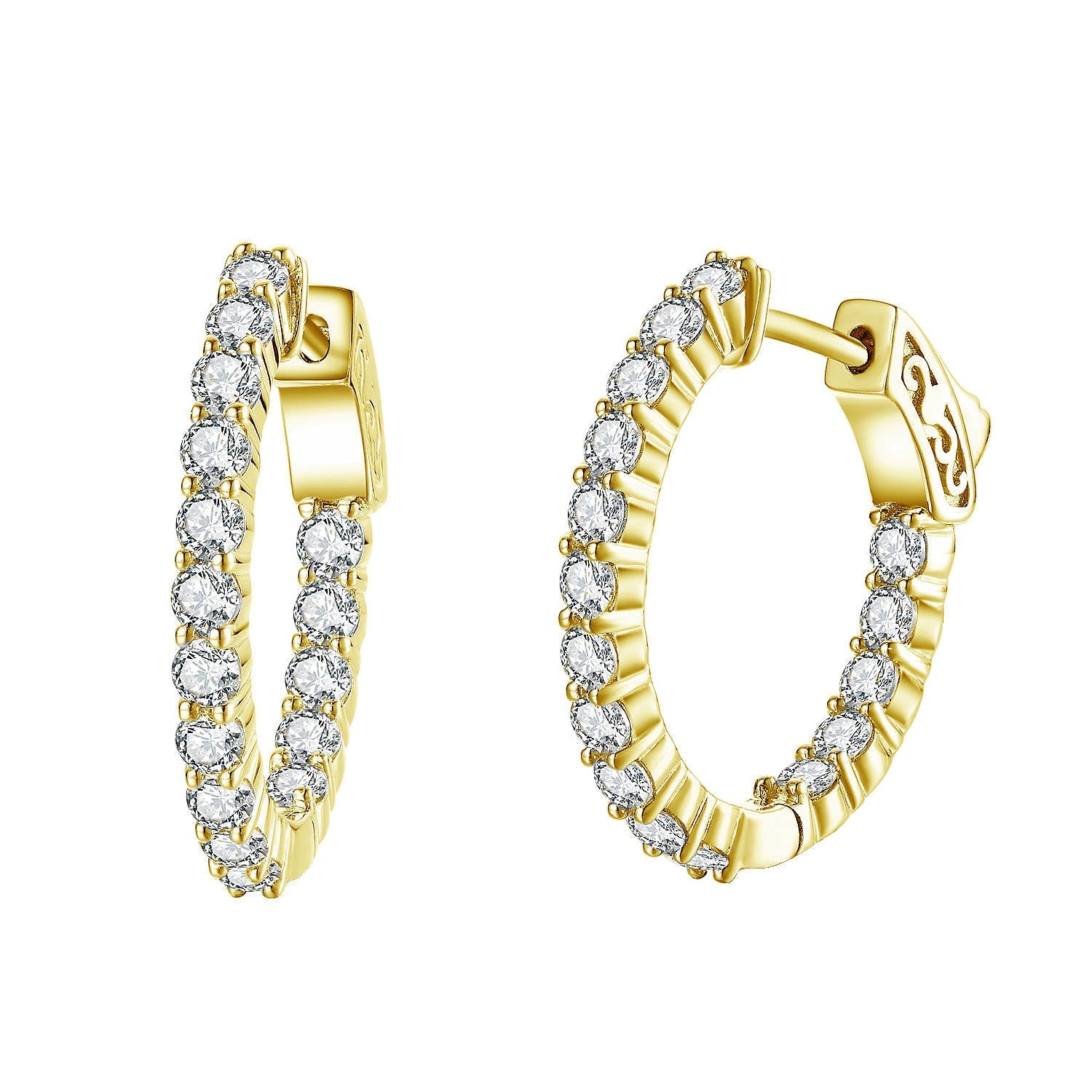 J - HS1 GOLD - 21x23.5mm gold oval hoop ES224